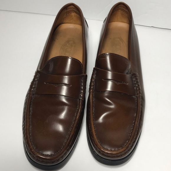 Tod’s Mens Brown Leather Penny Loafer Driving Shoe size 39.5 / US 7 - Picture 2 of 11